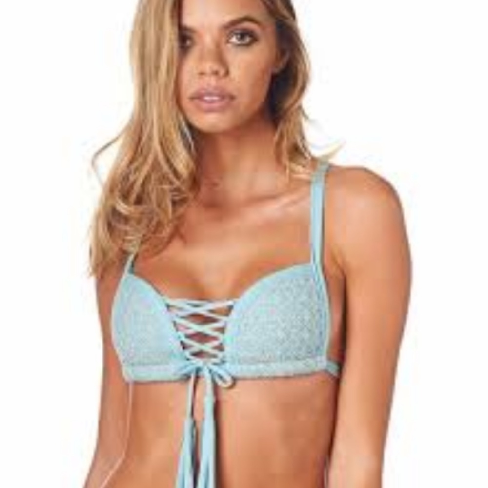 NWT Montce Swim Aqua Marine Crochet Prima Top XS